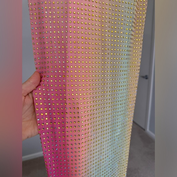 Printed Mesh Midi Dress - Picture 3 of 11